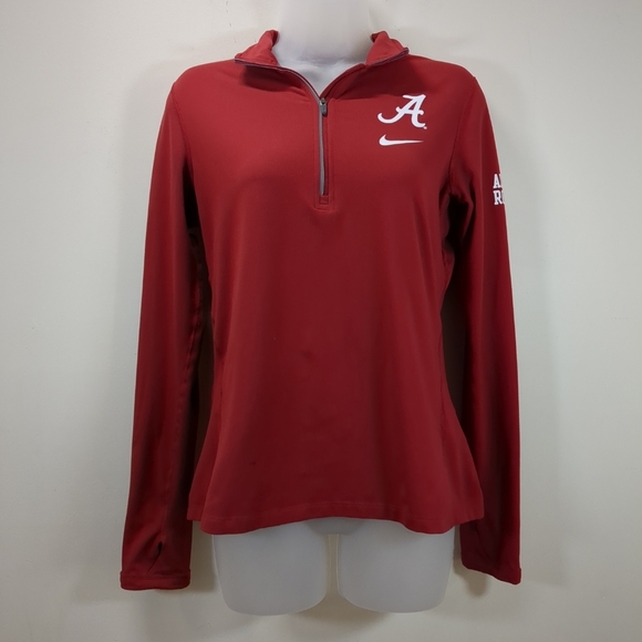 Nike women's Alabama lightweight 1/4 zip pullover shirt red/white, size M - Picture 1 of 14